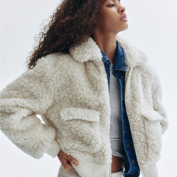 H&M Jackets & Blazers - H&M Cream Sherpa Jacket - Sold Out